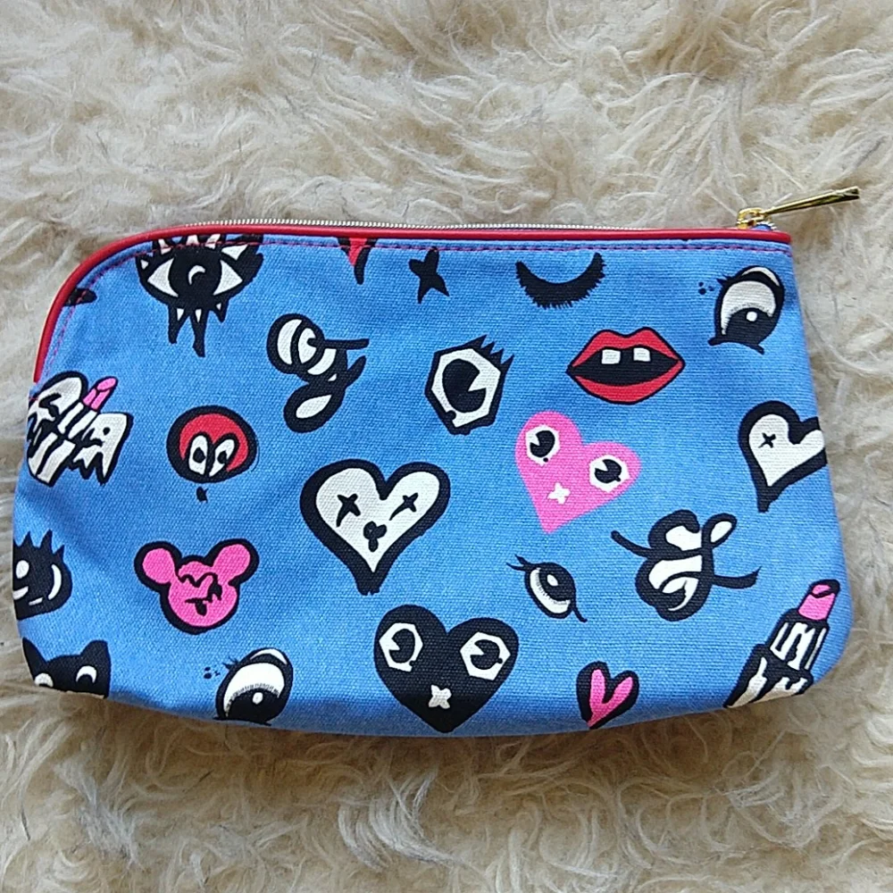 Estee Lauder Makeup Bag Mickey Heart Lips 9x5.5